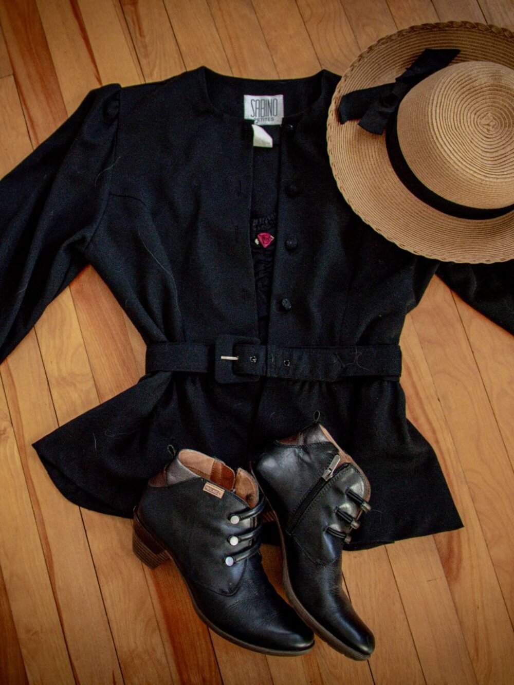 Vintage Black Peplum Jacket/Blazer, Black